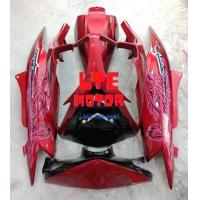 ราคา ชุดสี เฟรม mio 2ตา มีโอ 2 ตา yamaha MIo mx115 รุ่นปี 2009 2011 ครบชุด 5 ชิ้น สีแดงแก้วลายมังกร งาน ABS แท้พร้อมติดลายครบทั้งคัน (9887713393)