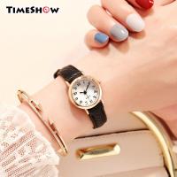 ราคา TimeShow แฟชั่น Minimalist Quartz Retro PU สายหนังรอบนาฬิกาข้อมือสำหรับทุกวันสำนักงานผู้หญิง (7787656035)