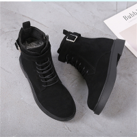 ราคา รองเท้าบูทมาร์ตินคุณภาพสูง รองเท้าบูทสตรีเกาหลี มีให้เลือกทั้งสีน้ำตาลและสีดำ รองเท้าบูทมาร์ตินแบบผูกเชือก รองเท้าบูทหนังกลับแบน (12446158885)