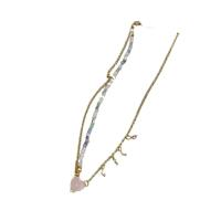 ราคา DASHU2 สร้อยคอลูกปัด y2k สีชมพูอมชมพู สีเขียวอ่อน Kpop วินเทจ ลูกปัดคริสตัลลูกปัด หัวใจลูกพีช อุปกรณ์เสริม Y2K ความงามสไตล์โบโฮวินเทจ โซ่กระดูกไหปลาร้า สร้อยคอจี้หัวใจรัก โชกเกอร์หวานเย็น สร้อยคอโลหะส