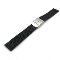 ราคา ↂ 20 มม 22 มม 24 มม สายนาฬิกาซิลิโคนสีดำผู้ชายผู้หญิงกีฬากันน้ำพับหัวเข็มขัดสายรัดข้อมือยางสร้อยข้อมืออุปกรณ์เสริม (19634575675)