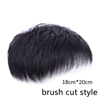 ราคา COD แผ่นรองผมผู้ชายวิกผมสีดำจริงพร้อมคลิปนิ้วหัวล้านหน้าผาก Reissue (17394108675)