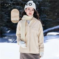 ราคา Giordanoผู้หญิง เลียนแบบซับขนสัตว์หนังแท้ แล้วพลิกแจ็คเก็ต Free Shipping 05372697 (16372635080)