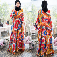 ราคา ผู้หญิงชุดมุสลิมแขนยาวAbayaดูไบชุดเดรสแม็กซี่เครื่องแต่งกายชาวอิสลามชุดอิสลาม 266 พร้อมส่ง (12864606514)