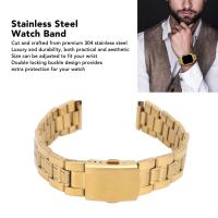 ราคา สายรัดโลหะป้องกันสำหรับสมาร์ทวอท์ชสำหรับผู้หญิงอะไหล่หัวเข็มขัดล็อกสองชั้นสแตนเลสสตีลสีทองสายนาฬิกา (19299587051)