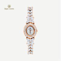 ราคา นาฬิกาข้อมือผู้หญิง Royal Crown ประดับเพชร CZ รุ่น 2527-B17
