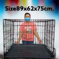 ราคา มี 4 ขนาด กรงเหล็กพับ กรงกันสนิมแข็งเเรง ขนาดใหญ่ กรงหมา กรงแมว กรงเต่า กระต่ายเเพรีด็อก พร้อมถาด พับเก็บได้ (1783198394)