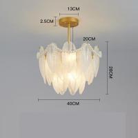 ราคา โคมไฟระย้าไตรโครเมติกแบบอเมริกันโคมไฟระย้าคริสตัลย้อนยุคโคมไฟอุปกรณ์ตกแต่งห้องนั่งเล่นรูปขนนกไฟ LED โคมไฟติดเพดานร้านอาหาร (18729898733)