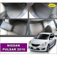 ราคา พรมปูพื้นรถยนต์ NISSAN PULSAR พรมยางลายหนังเรียบ ลายหนังแท้ รีดขอบ สีเทา 5ชิ้น (868752730)