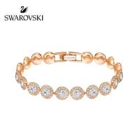 ราคา สร้อยข้อมือสวารอฟสกี้Swarovski Bracelet ANGELIC Rose Gold Shiny Round Crystal Bracelet 5240513 Girlfriend Gift (20576693513)