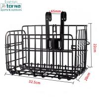 ราคา พับโลหะลวดตะกร้าด้านหน้ากระเป๋าด้านหลังแขวนตะกร้าสำหรับจักรยานเสือภูเขาพับจักรยานตะกร้า (16454179195)