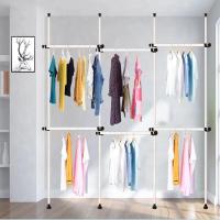 ราคา ราวแขวน TUGU ราวแขวนเสื้อ ชุดใหญ่ 6 ราวแขวน ขายดี ราวแขวนผ้า ราวแขวนไม่ต้องเจาะ ประกอบง่าย ใช้แทนตู้เสื้อผ้าได้ดี ฟรีไม้สอย วิงแขวน (11045579276)