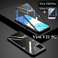 ราคา เคสโทรศัพท์แม่เหล็ก V21สำหรับ Vivoเคสกระจกนิรภัย9H สองด้านเคสโทรศัพท์โลหะแม่เหล็กสำหรับ Vivo V21 5G Vivo V20 V20 Pro 5G 360 4G (11503967378)