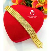 ราคา สร้อยข้อมือเลส B326 หนัก 1 บาท ลายก้างปลา งานทองเคลือบแก้ว ทองไมครอน ทองสวยเลสข้อมือ (19686026417)