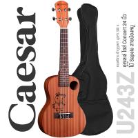 ราคา Caesar U243 Concert Ukulele อูคูเลเล่ ไซส์ Concert 24 นิ้ว ไม้ Sapele ฉลุลวดลายน่ารัก เคลือบด้าน แถมฟรีกระเป๋าอูคูเลเล่ (15618022810)