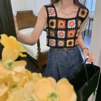 ราคา Zero shop พร้อมส่ง Zero CX0007 เสื้อครอปถักไหมพรม ลายดอกไม้ C (19641471340)