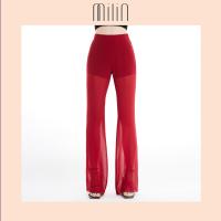 ราคา MILIN High waisted flared leg sheer pants กางเกงขายาวผ้าชีฟองเอวสูง Commit Pants (16827385162)