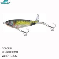 ราคา เหยื่อตกปลาระดับพรีเมียม90มม 14 2กรัมพร้อมตะขอเหยื่อตกปลาหล่อยาวสำหรับปลากะพง (21027084518)