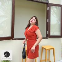 ราคา Women Fashion JS09 จั๊มสั้นสาวอวบ ผ้ายืดทั้งตัว ปกเบลเซอร์ แต่งเข็มขัด L 40 43 จั้มสูทสาวอวบ ชุดทำงานสาวอวบ แบรนด์ไทย (21095215305)