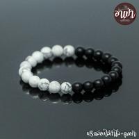 ราคา อาเป่า หินฮาวไลท์ Howlite หินนิลด้าน Matte Onyx ขนาด 8 มิล คัดหิน หินใจเย็น หินนิลกาฬ กำไลหินสี กำไลหินนำโชค หินสีดำ หินสีขาว หินมงคล (589768639)