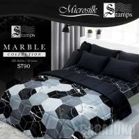 ราคา STAMPS ชุดผ้าปูที่นอน ลายหินอ่อน Marble ST90 สีดำ แสตมป์ส ชุดเครื่องนอน 5ฟุต 6ฟุต ผ้าปู ผ้าปูที่นอน ผ้าปูเตียง ผ้านวม กราฟฟิก (16244969157)