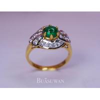 ราคา แหวน มรกต โคลัมเบีย และเพชร เบลเยียม ตัวเรือนทองคำแท้ 18K เน้นความเรียบ หรู และสามารถสวมได้ในทุกๆโอกาส การันตี พลอยแท้ เพชรแท้ (13797832994)