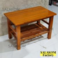 ราคา โต๊ะไม้สักแท้ โต๊ะทำงาน โต๊ะกลาง โต๊ะทานข้าว งานไม้สัก ขนาด 80 50 สูง50 ซม สีย้อม Table โต๊ะกาแฟ (19851210754)