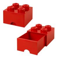 ราคา กล่องลิ้นชักเลโก้ กล่องใส่เลโก้ กล่องเก็บของ LEGO Brick Drawer 4 สีแดง RED 25x25x18 cm (9584425193)