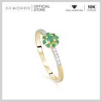 ราคา Gemondo แหวนทองคำแท้ 10K ตัวเรือนประดับมรกต Emerald เพิ่มประกายแวววาวด้วยเพชร Diamond บริเวณบ่าแหวนทั้งสองข้าง แหวนคู่่ แหวนหมั้น (938910920)