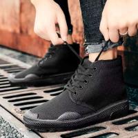 ราคา พื้นยางสูงด้านบนปลดปล่อยการสึกหรอสถานที่ก่อสร้างทำงานระบายอากาศรองเท้านิรภัยกันลื่นผ้าใบรองเท้าเดียวSZ39 45 LISA Store (18707507234)