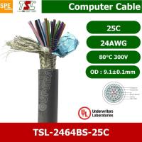 ราคา 1 เมตร TSL UL2464 25C สายคอมพิวเตอร์ รุ่น TSL 2464 25C Braid Shield Mylar Foil สายคอมพิวเตอร์ 24AWG UL2464 300V 80C สายมัลติคอร์ สายคอร์ TSL สายคอมพิวเตอร์ สายมัลติคอร์ สาย 2464 แบบชีลถัก AWG24 TSL ส