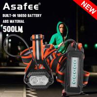 ราคา Asafee 400 500LM B351 outdoor night running light 2 T6 flood light spotlight 5 LED red light Focusable button switch built in battery ultra portable triangle strap night light (15234182318)