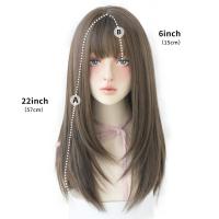 ราคา วิกผมปลอมสีดำสำหรับผู้หญิงยาววิกผมผมตรงกับปังหญิงเต็มวิกผมสำหรับผู้หญิง2020แฟชั่นมนุษย์วิกผม ชาดำ (4447754151)