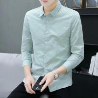 ราคา เสื้อเชิ้ตผู้ชาย2022ฤดูใบไม้ผลิและฤดูร้อนใหม่แขนยาวเยาวชนเทรนด์เสื้อเชิ้ตผู้ชายเกาหลีลายเสื้อบอททอม (15928244213)