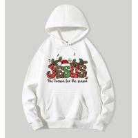 ราคา เสื้อฮู้ดแขนยาวสำหรับผู้หญิงเสื้อฮู้ดกีฬาแฟชั่นฤดูใบไม้ร่วงพิมพ์ลายพระเยซูคริสมาสต์ (20980818808)
