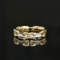 ราคา Tory Burch Simple Gold Ring Women S Jewelry Enamel Setting Texture Girls Gift high quality (17110193527)