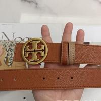 ราคา Tory Burch TB เข็มขัดหนังแท้สำหรับผู้ชายเข็มขัดเครื่องประดับแฟชั่นลายลิ้นจี่สองด้านสำหรับชายหนุ่ม3 8ซม (20637987891)