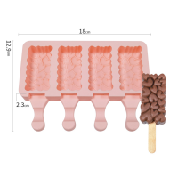 ราคา 4 Cell Popsicle Candy DIY Dessert Molds Ice Cube Bar Magnum Cake For Chocolate (20510418209)