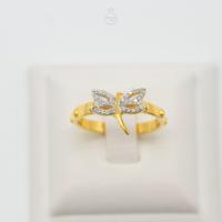 ราคา Happy Jewelry แหวนเพชรของแท้ แมลงปอ ทองแท้ 9k 37 5 ขายได้ จำนำได้ 2 2g 18pt SI315 (8992080857)