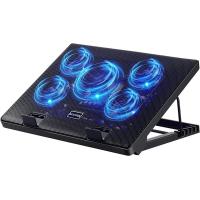 ราคา Kootek Laptop Cooling Pad 12 17 Cooler Pad Chill Mat 5 Quiet Fans LED Lights and 2 USB 2 0 Ports Adjustable Mounts Laptop Stand Height Angle Blue (15924474352)