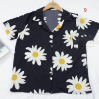 ราคา พร้อมส่ง เสื้อเชิ้ตคอปกเเฟชั่นลายดอกไม้ เสื้อเชิ้ตเเขนสั้น ลายดอกเดซี่ ลำลองสไตล์เกาหลี (19685638199)