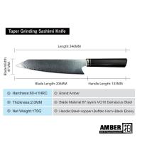 ราคา VG10เหล็กดามัสกัสสีอำพัน8นิ้วมีดเชฟมีดครัวญี่ปุ่นมีดตัดเนื้อ Nakiri คม67ชั้นพร้อมด้ามจับไม้มะเกลือ (20053435573)