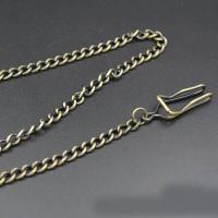 ราคา อุปกรณ์เสริมโซ่นาฬิกาพกเชือกหนังสีทองสีบรอนซ์โซ่คาดเอวสร้อยคอโซ่ห้อยนาฬิกาแนววินเทจพวงกุญแจเชือกถัก (10562617061)