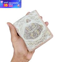 ราคา สีขาวหิมาลายัน กระเป๋าสตางค์หนังแท้ กระเป๋าสตางค์หนังแฟชั่น สำหรับนักธุรกิจ เป็นหนังจระเข้ส่วนโหนกและกระดูกหลัง ถักขอบตลอดใบ (17343305442)