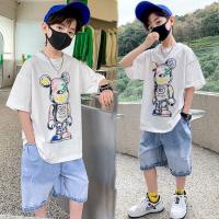 ราคา ชุดเซ็ทเด็กผู้ชาย แฟชั่นเสื้อผ้าเด็กสกรีนลายสุดเท่ ชุดเซ็ท2ชิ้น เสื้อยืด กางเกงยีนส์ขาสั้น เสื้อผ้าเด็ก เสื้อผ้าเด็กโต (17522044239)