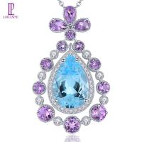 ราคา Lohaspie เครื่องประดับจี้925เงินสเตอร์ลิงแท้9กะรัตท้องฟ้าสีฟ้าธรรมชาติจี้บุษราคัมอัญมณีหลากสีจี้บุษราคัมสำหรับผู้หญิงจี้หินนำโชคประจำเดือนเกิดเครื่องประดับ (19964226155)