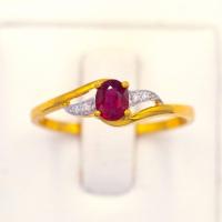 ราคา Happy Jewelry แหวนพลอยทับทิม ทองแท้ 9k 37 5 เพชรเกสร PL148 (20727694352)