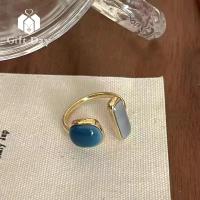 ราคา น้ำมันหยดมรกตบุคลิกภาพ17ไมล์สำหรับผู้หญิง ผู้ชายแหวนแบบปรับขนาดได้น้ำมันหยดคริสตัลทองแหวนสี่เหลี่ยมเครื่องประดับ (19884805672)