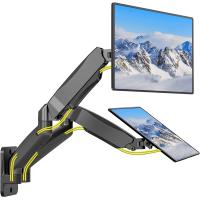 ราคา WALI Dual LCD Monitor Fully Adjustable Gas Spring Wall Mount Fit 2 Screens VESA up to 27 inch 14 3 lbs Weight Capacity per Arm GSWM002 Black Dual Monitor Wall Mount (15927310303)
