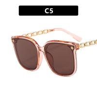 ราคา แว่นกันแดดหญิงเลนส์สีดำคุณภาพสูงแฟชั่ขาโซ่โลหะ (17463876303)